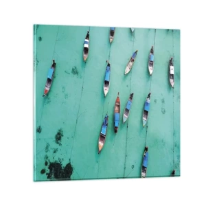 Quadro em vidro - Na alegre expectativa - 30x30 cm