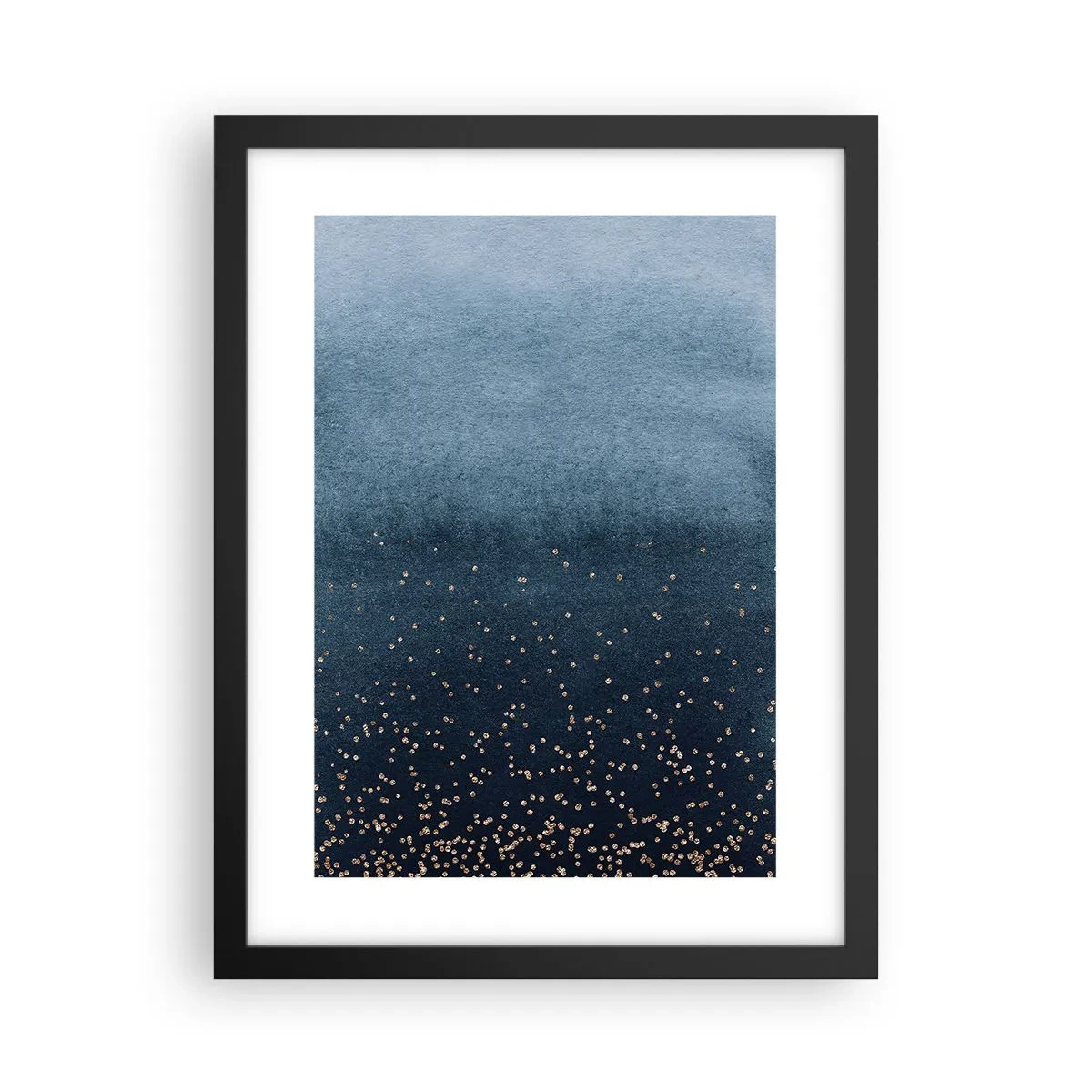 Pôster com moldura preta - Composição – fases azuis - 30x40 cm
