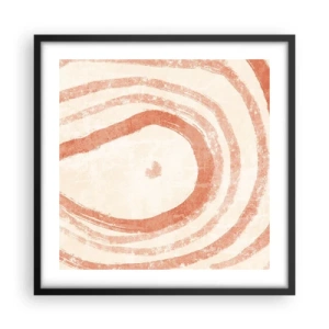 Pôster com moldura preta - Círculos de coral – composição - 50x50 cm