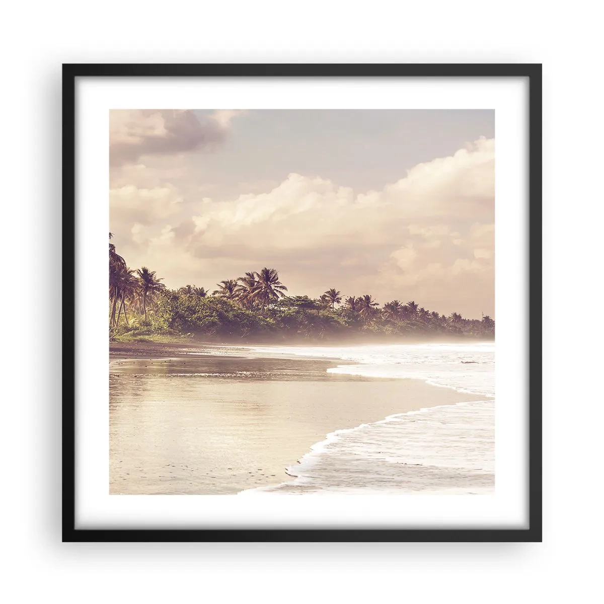 Pôster com moldura preta - Carícia das ondas - 50x50 cm