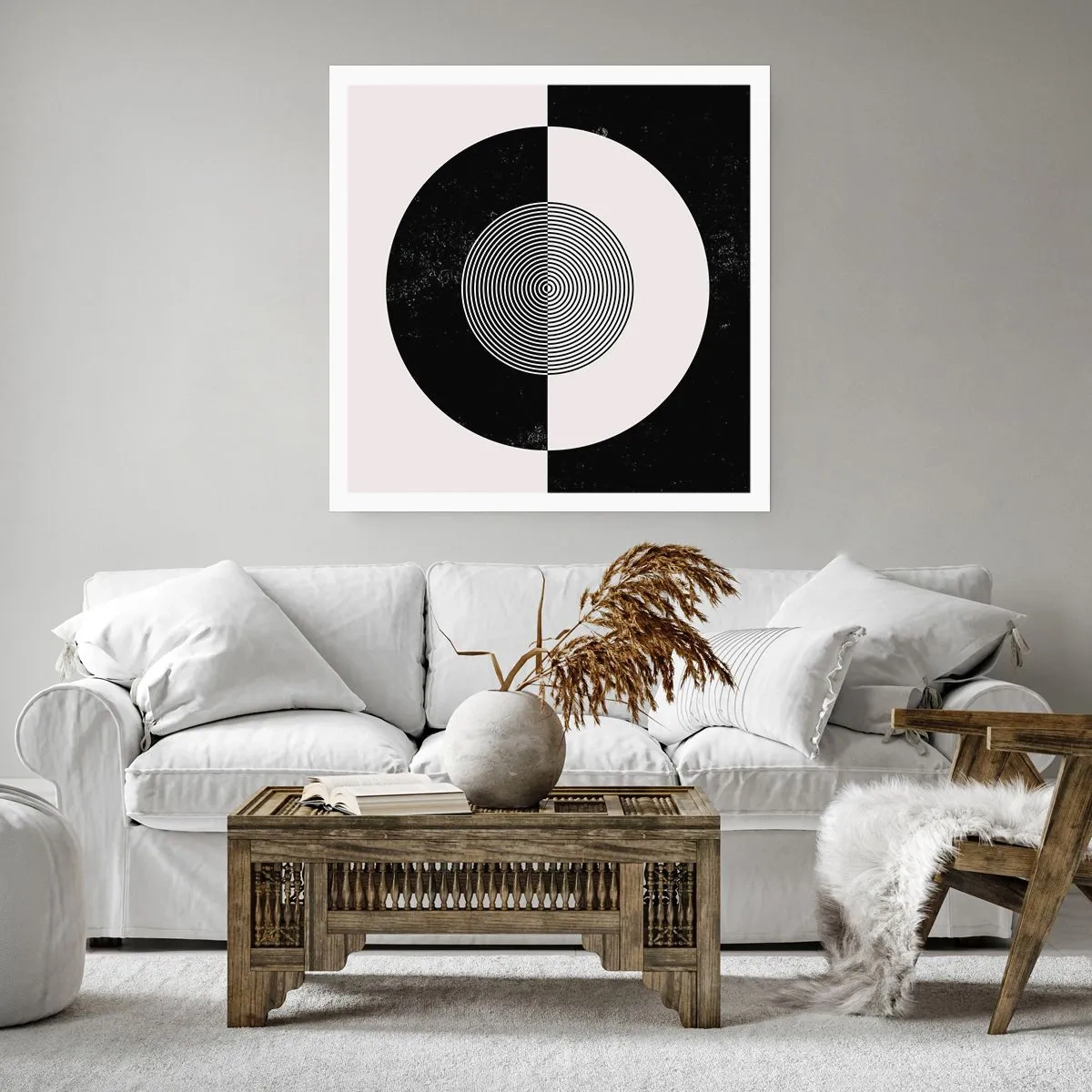 Pôster - Harmonia a preto e branco - 30x30 cm