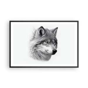 Pôster com moldura preta - Alfa – sem dúvida - 91x61 cm