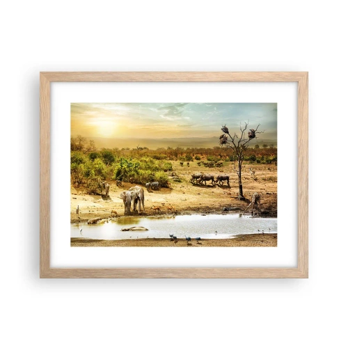 Pôster com moldura de carvalho claro - Um rio corria no Éden... - 40x30 cm