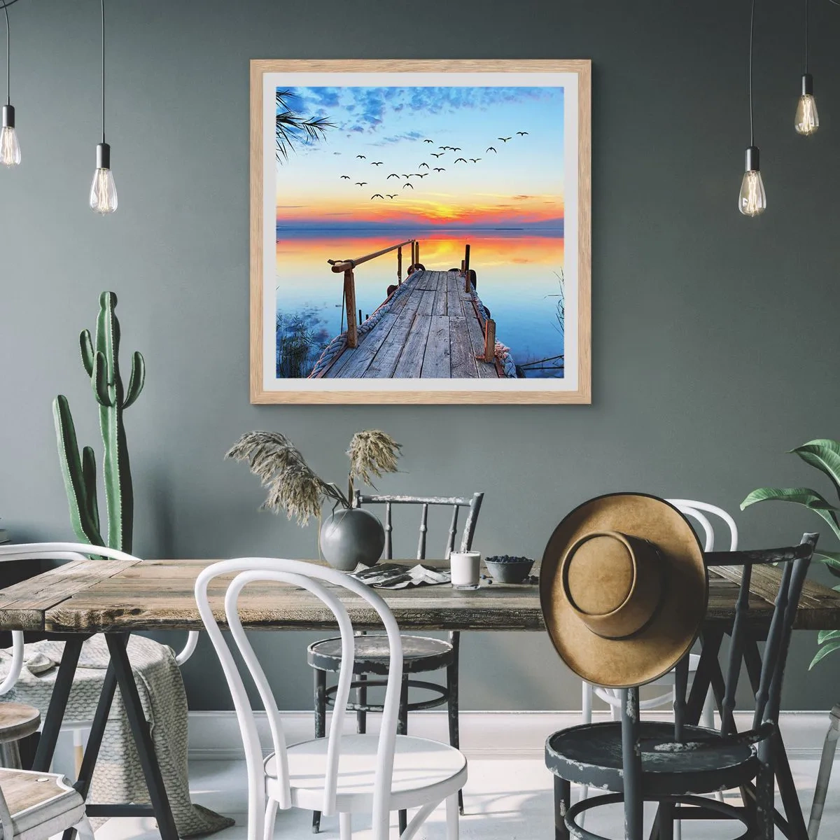 Pôster com moldura de carvalho claro - É hora de voltar... - 50x50 cm