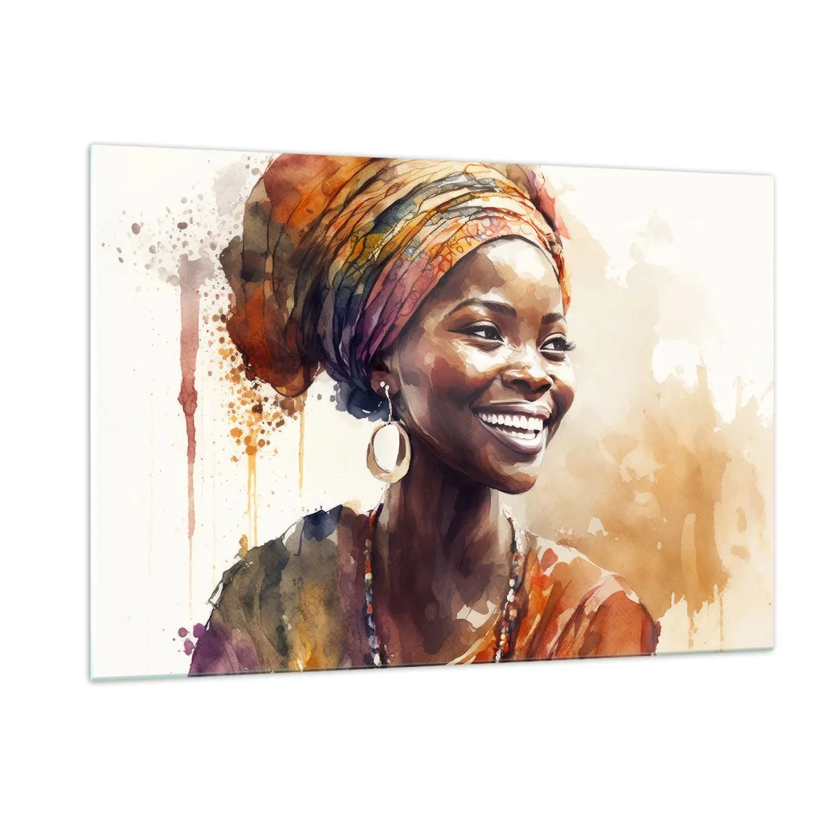 Quadro em vidro - Rainha africana - 120x80 cm