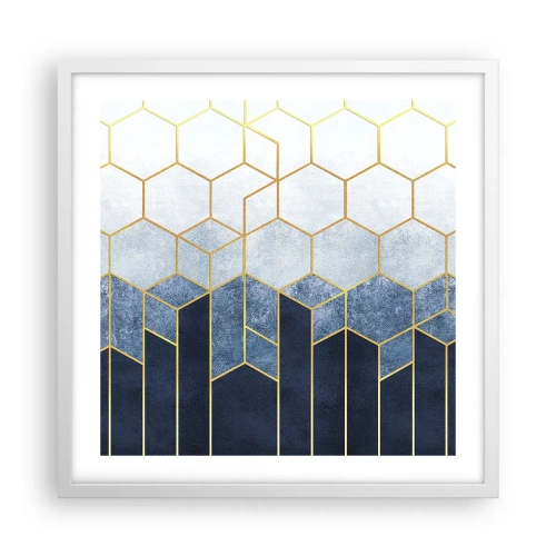 Pôster em moldura branca - Composição em ritmo sincopado - 50x50 cm