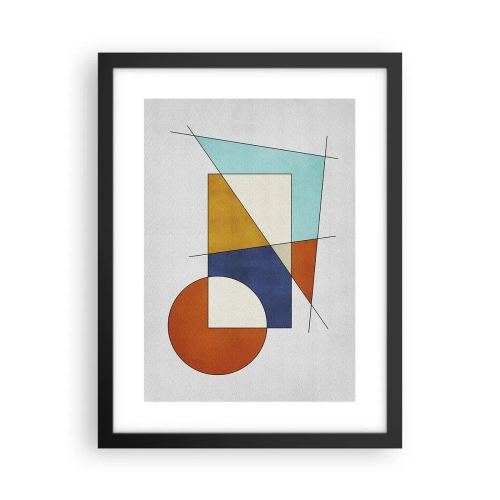 Pôster com moldura preta - Abstração: diversão modernista - 30x40 cm