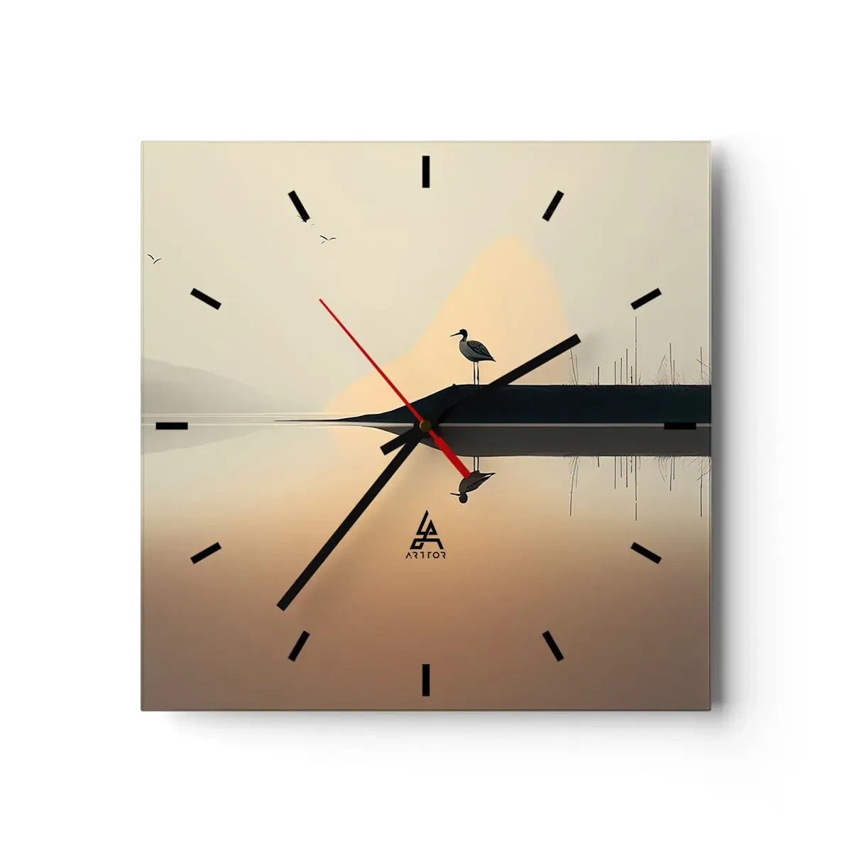 Relógio de parede - Relógio em vidro - Senhor no lago - 40x40 cm