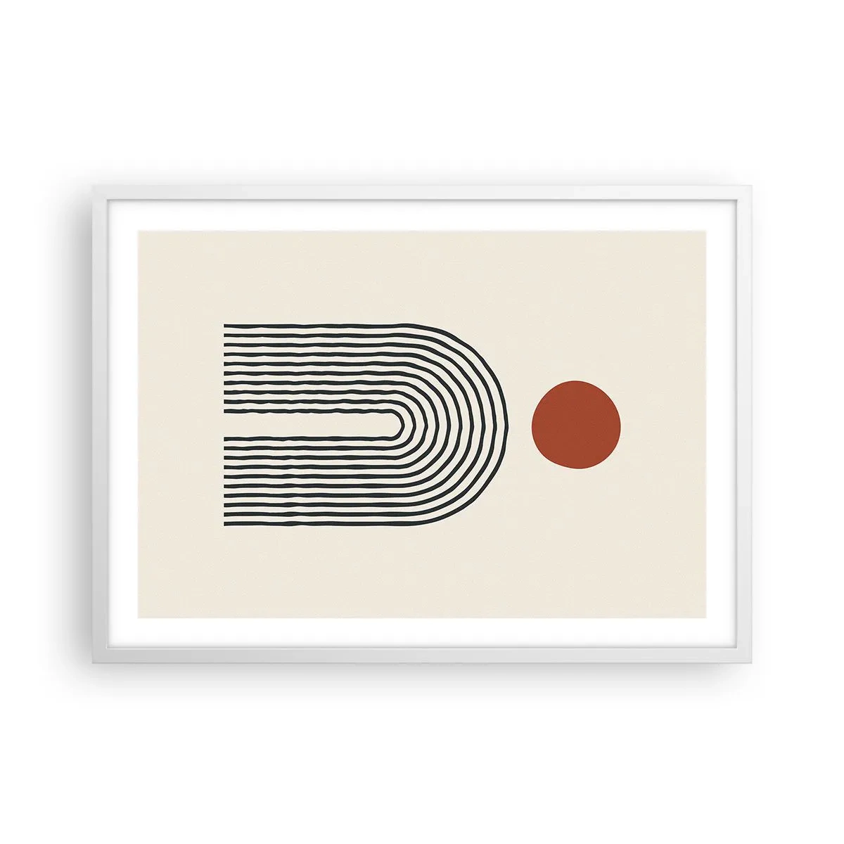 Pôster em moldura branca - Magnetismo de formas e cores - 70x50 cm