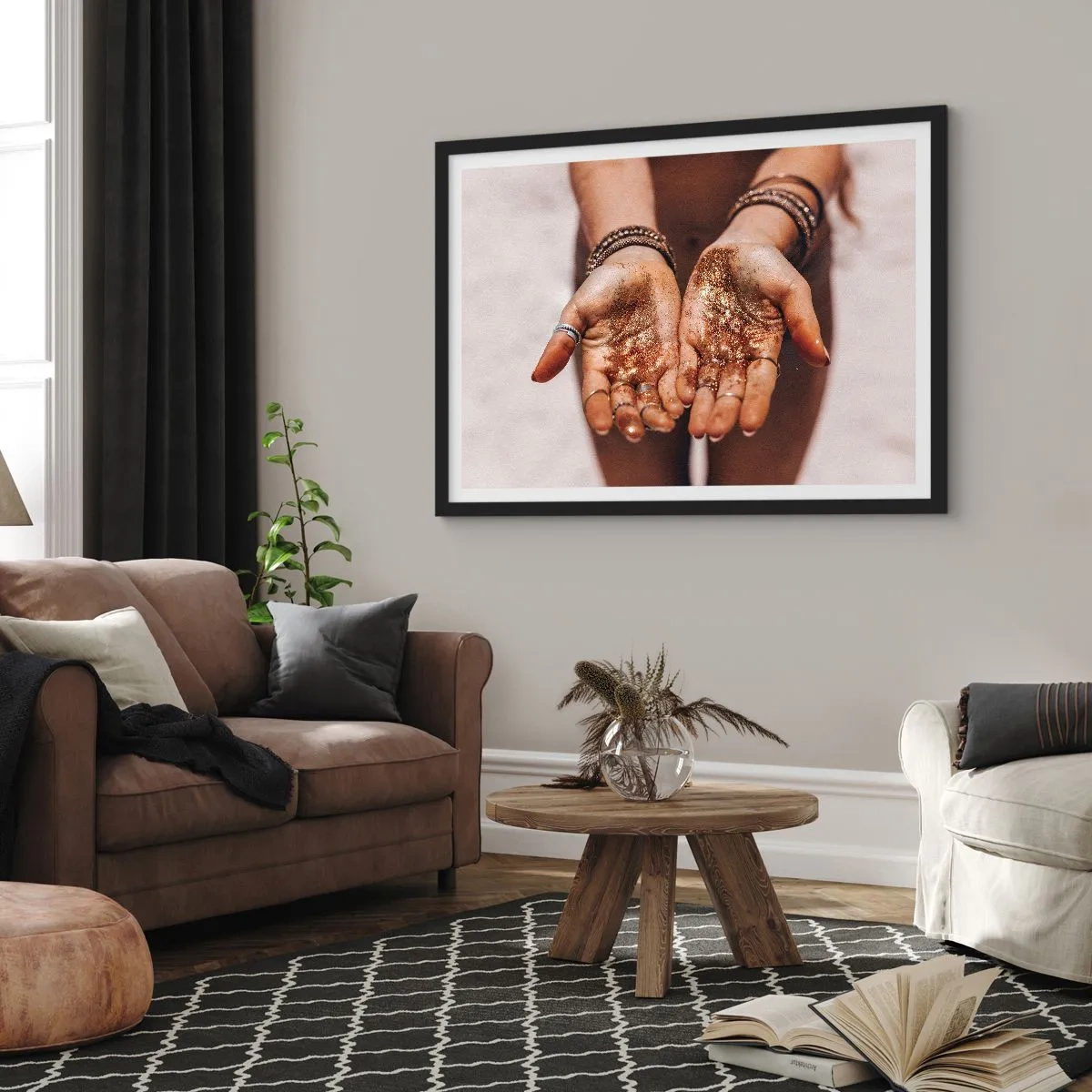 Pôster com moldura preta - Um presente para si - 40x30 cm