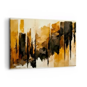Quadro em tela - Harmonia de preto e dourado - 120x80 cm