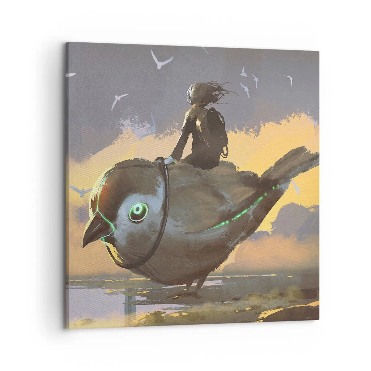 Quadro em tela - Uma parada numa viagem fantástica - 50x50 cm