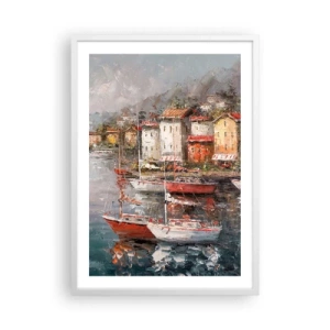 Pôster em moldura branca - Refúgio romântico - 50x70 cm