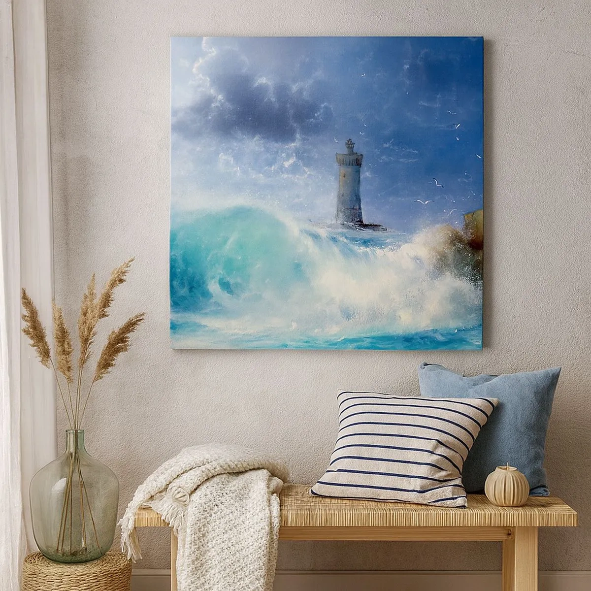 Quadro em tela - Na guarda contra os elementos da natureza - 30x30 cm