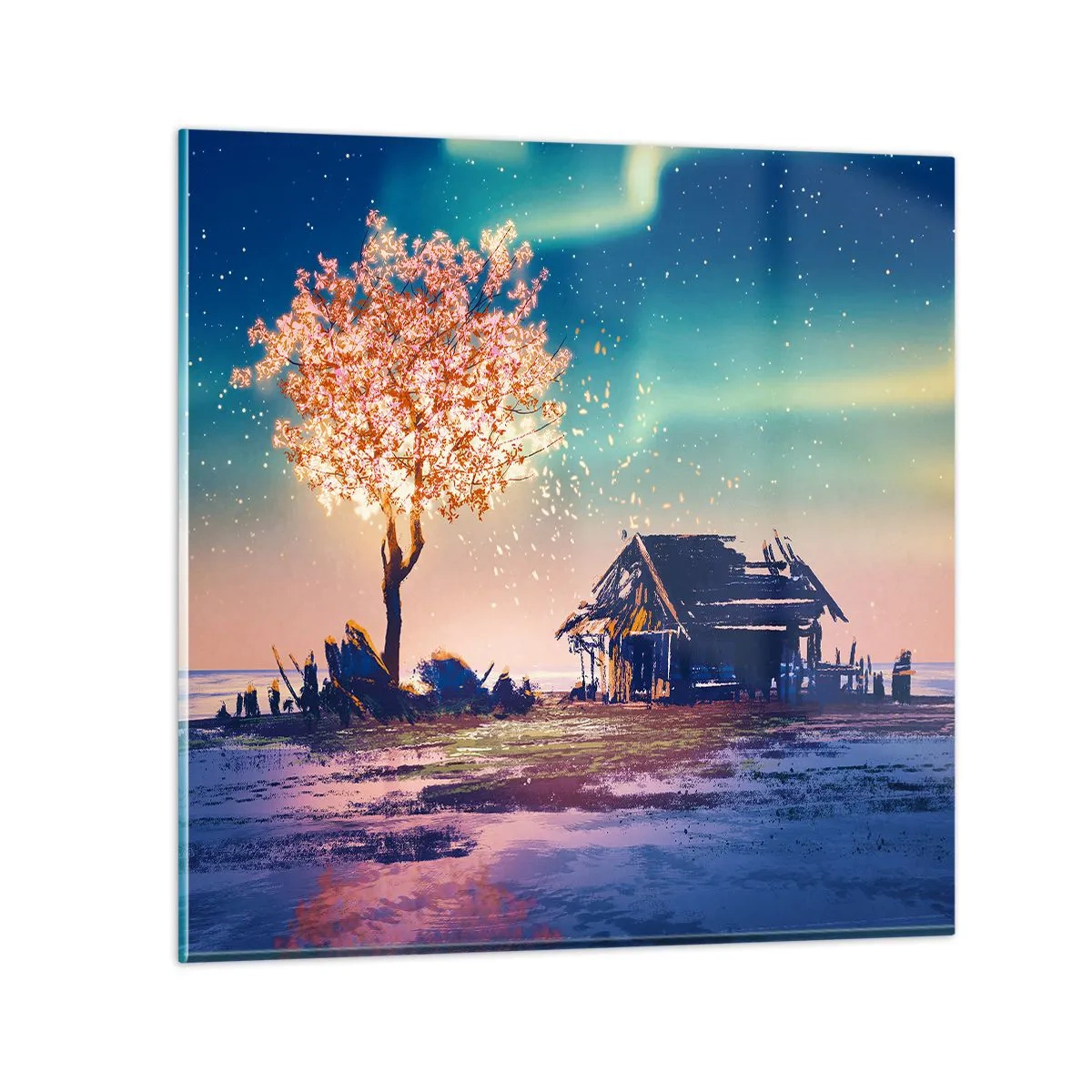 Quadro em vidro - A natureza não passa - 30x30 cm