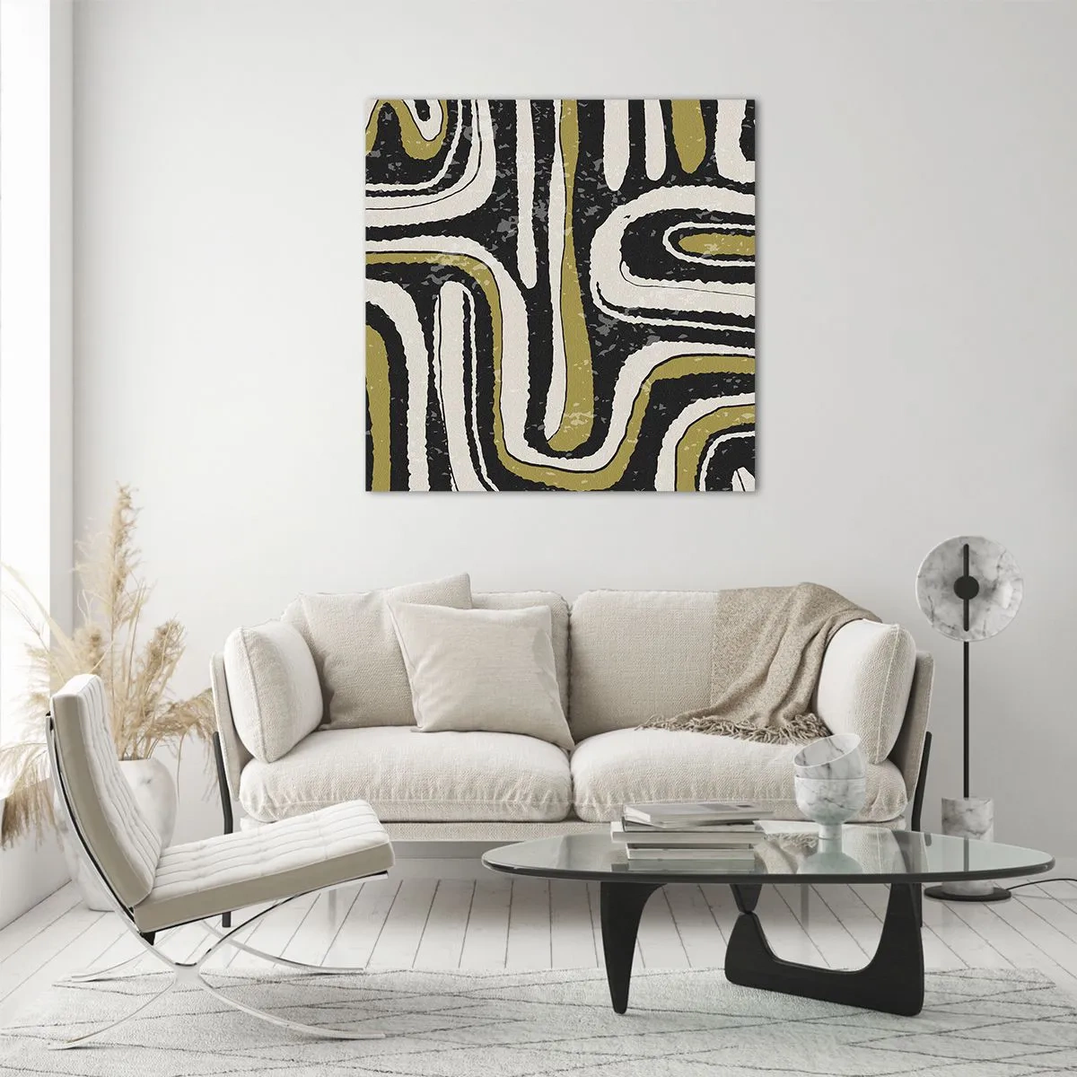 Quadro em vidro - Composição: estradas e becos - 30x30 cm