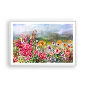 Pôster em moldura branca - O jardim que enlouqueceu - 91x61 cm
