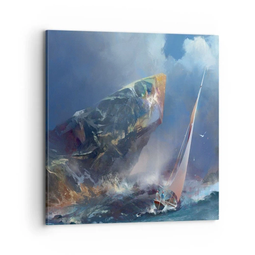 Quadro em tela - Quem tem coragem ganha - 70x70 cm