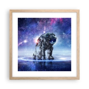 Pôster com moldura de carvalho claro - Céu estrelado acima de mim - 40x40 cm