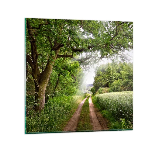 Quadro em vidro - Os pastores de Arcadia - 40x40 cm