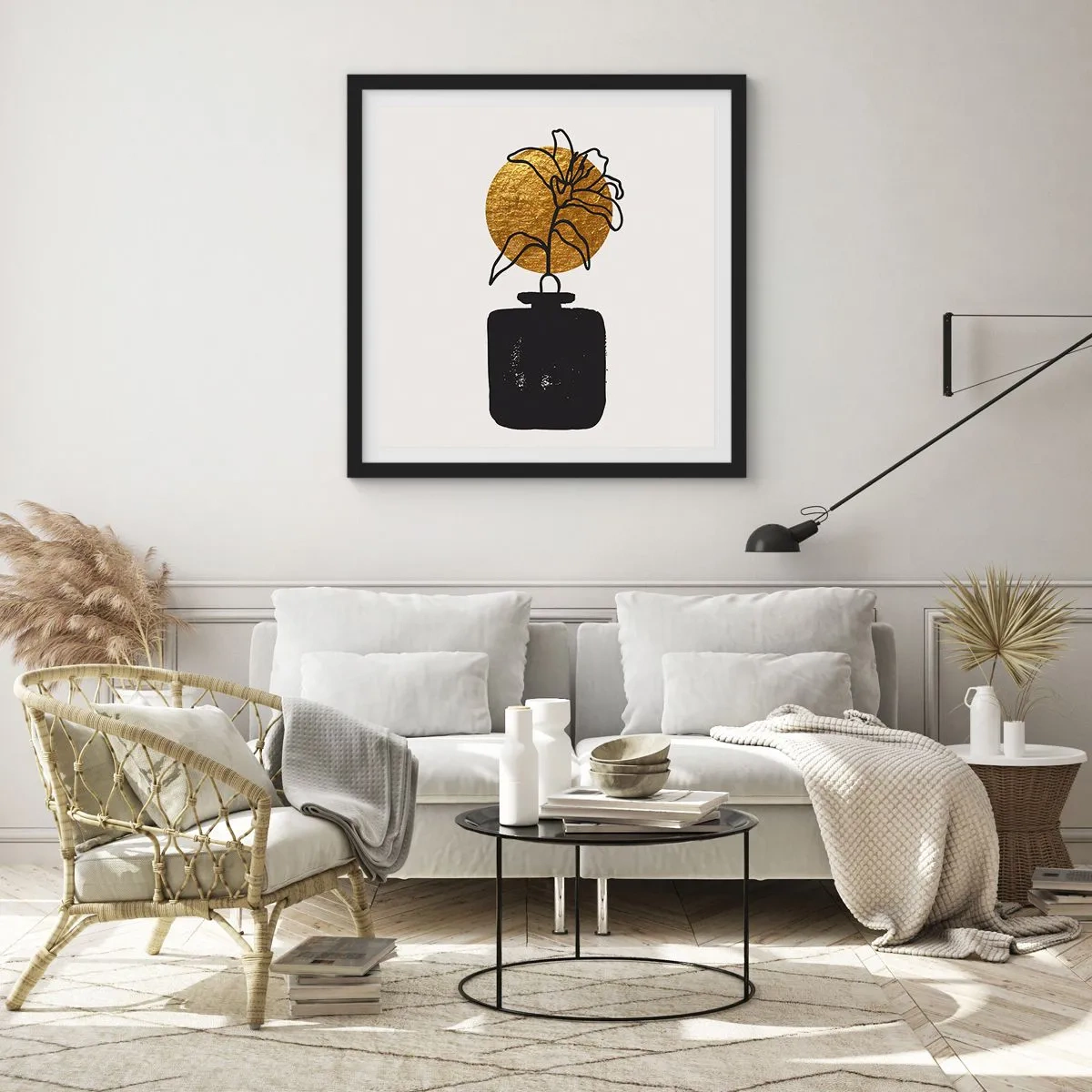 Pôster com moldura preta - A beleza vale seu peso em ouro - 60x60 cm