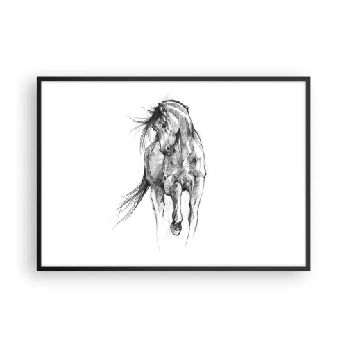 Pôster com moldura preta - Num trote gracioso - 100x70 cm