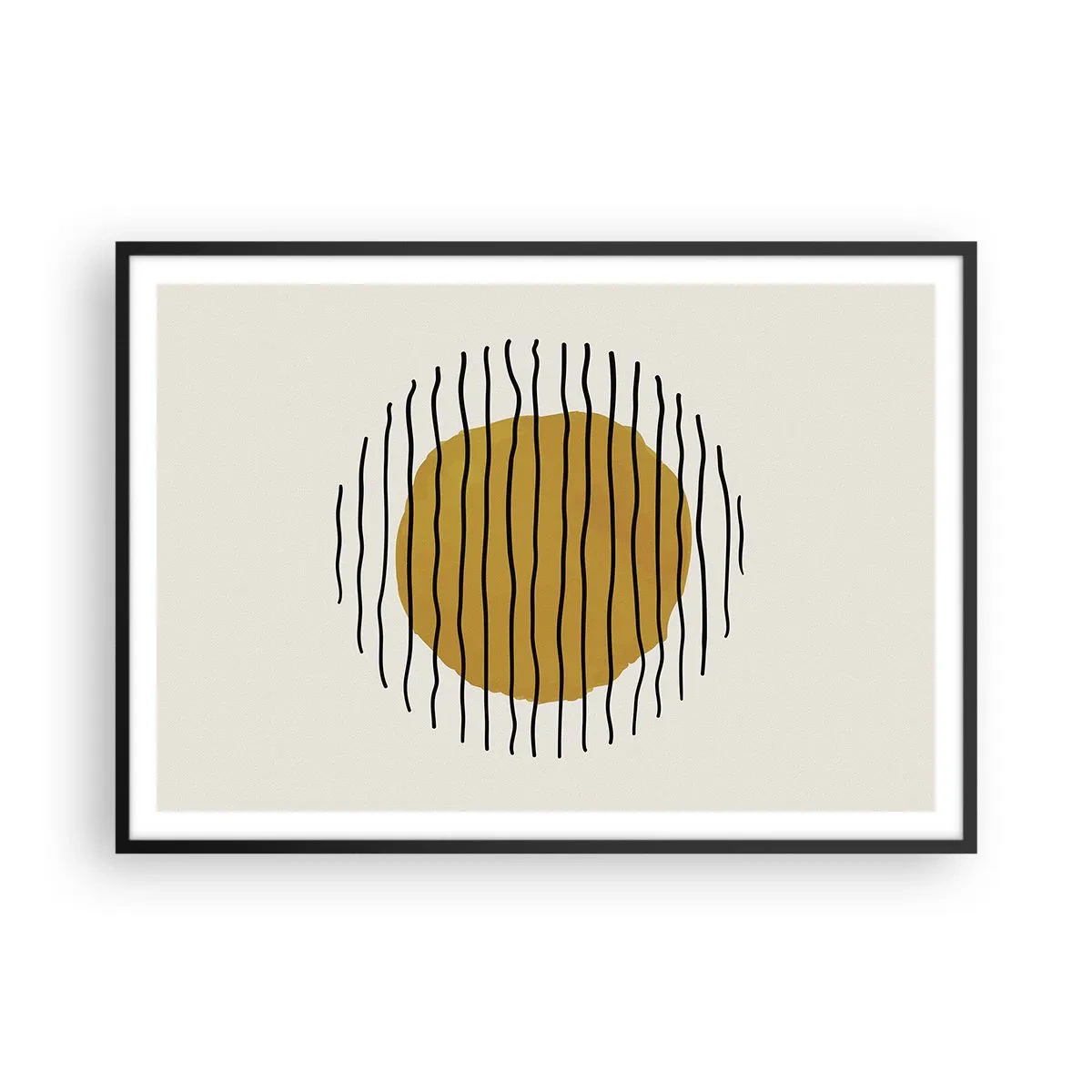 Pôster com moldura preta - Abstração a tremer com o calor - 100x70 cm