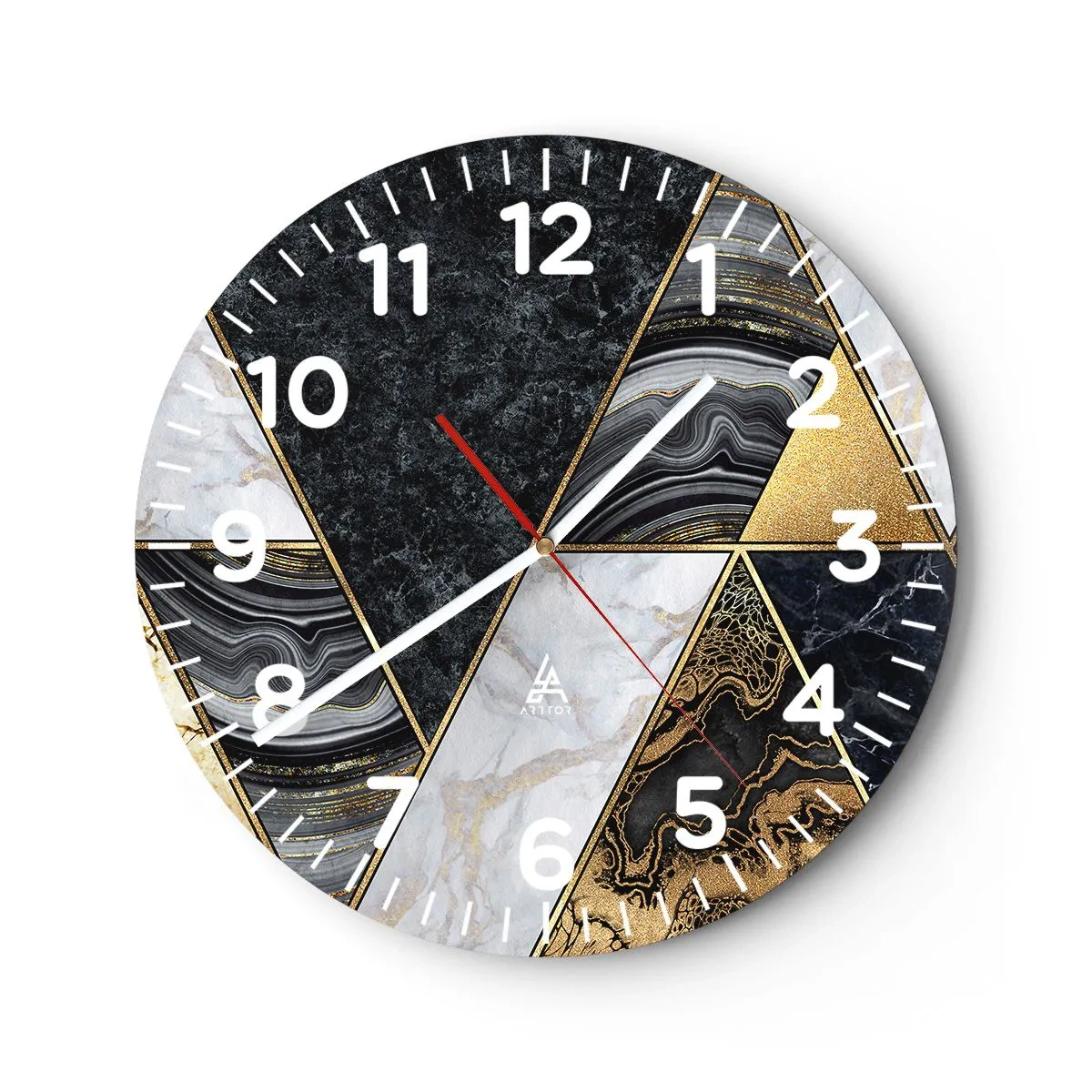 Relógio de parede - Relógio em vidro - Pedra por pedra - 40x40 cm