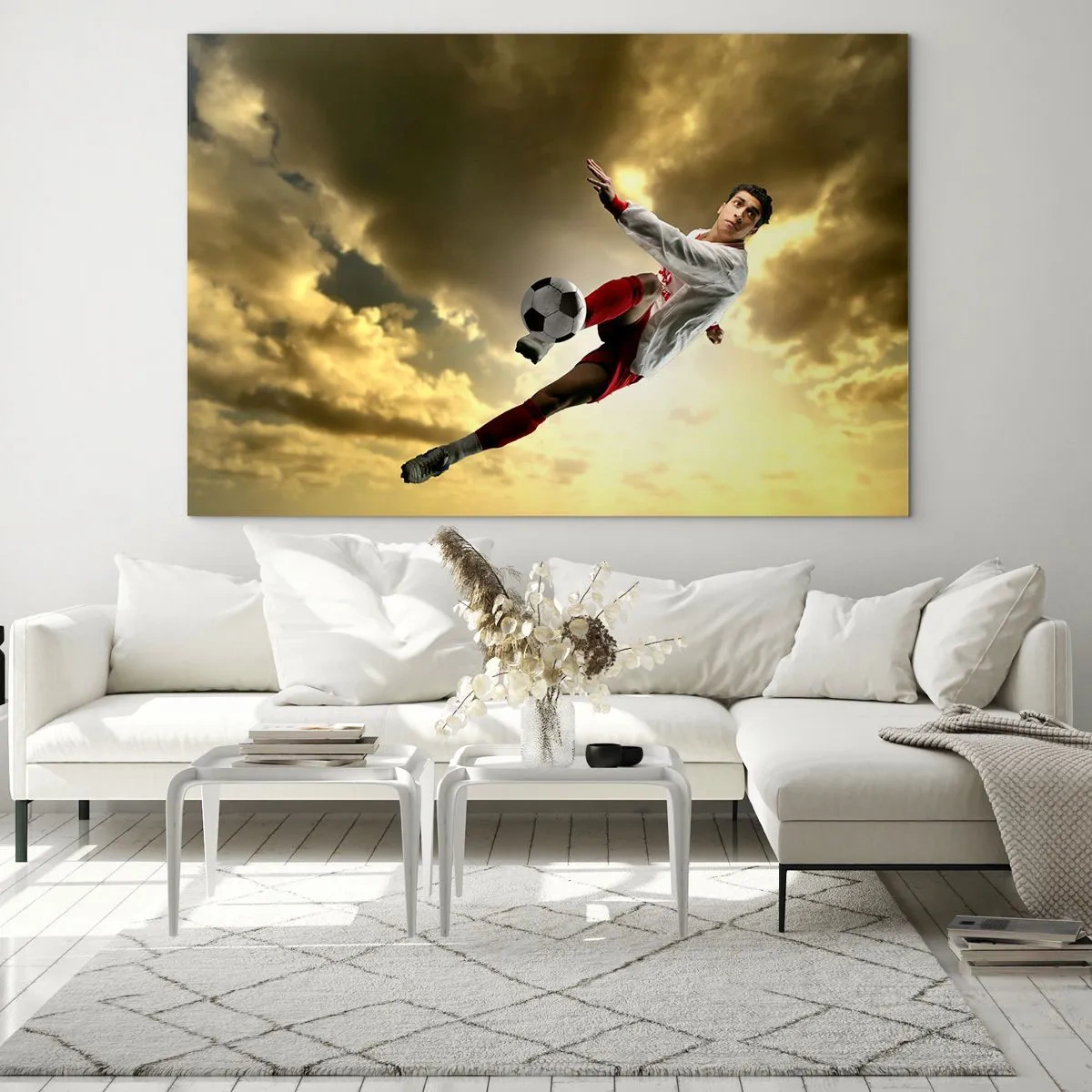 Quadro em vidro - O céu do futebol - 100x70 cm