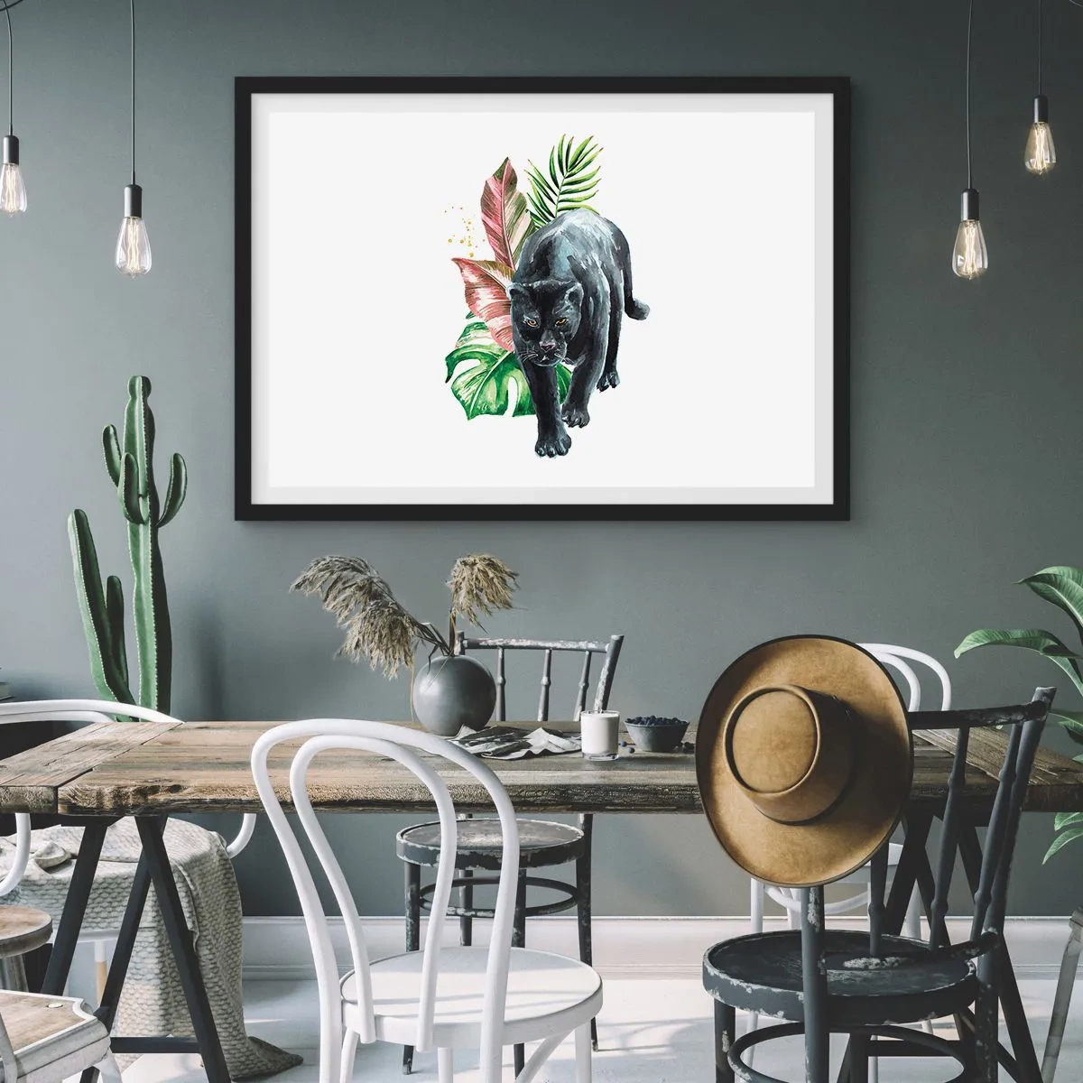 Pôster com moldura preta - Coração selvagem - 100x70 cm