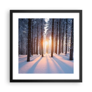 Pôster com moldura preta - Preto no branco - 40x40 cm