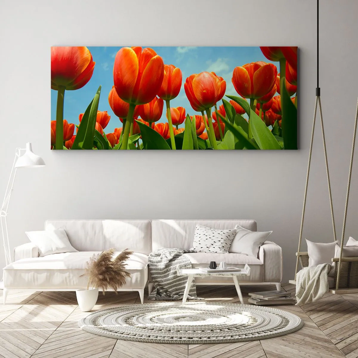 Quadro em tela - Além do céu azul, nada mais é necessário na vida - 90x30 cm