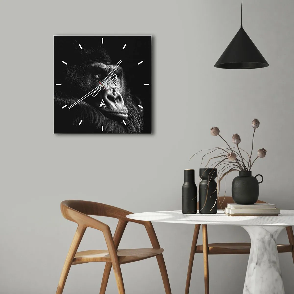 Relógio de parede - Relógio em vidro - E para que é que estás a olhar? - 40x40 cm