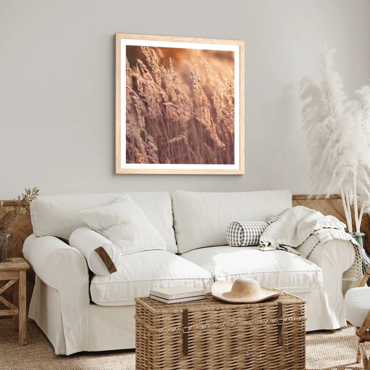 Pôster com moldura de carvalho claro - Pronto para receber o outono - 30x30 cm