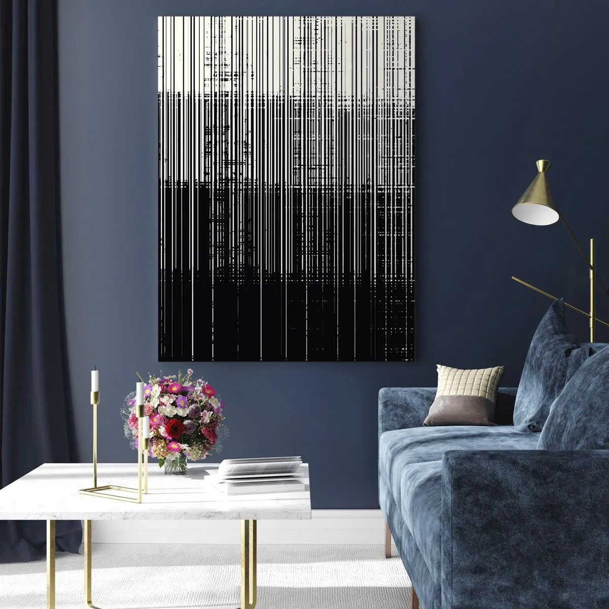 Quadro em vidro - Ondas e vibrações - 50x70 cm