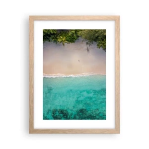 Pôster com moldura de carvalho claro - Praia do paraíso - 30x40 cm