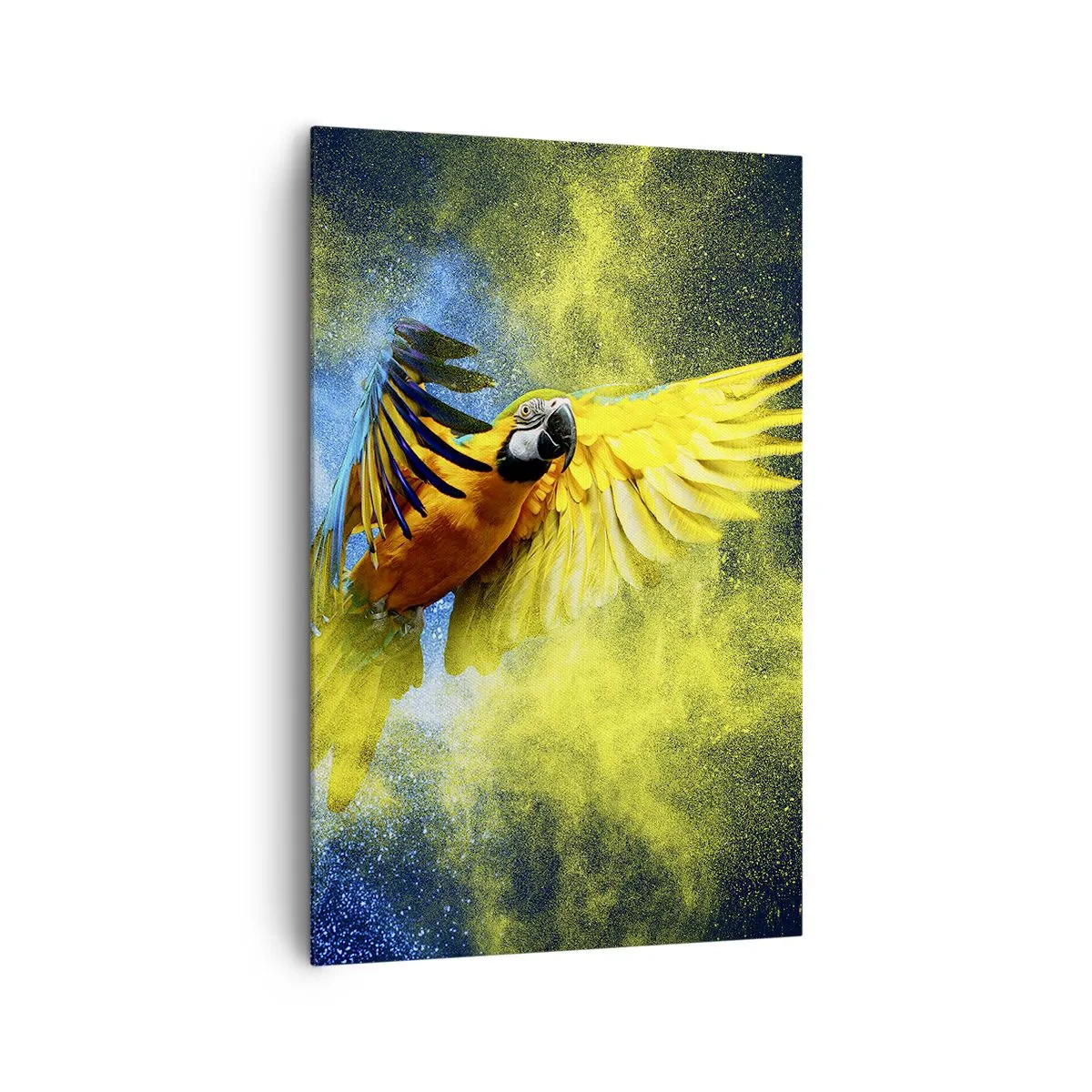 Quadro em tela - Em pó azul-dourado - 80x120 cm