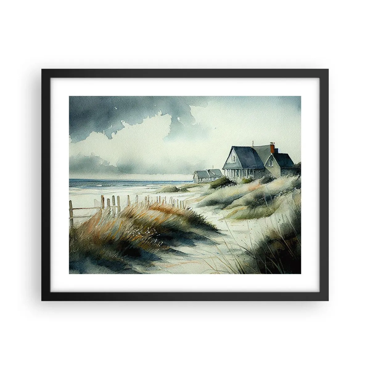 Pôster com moldura preta - Longe da agitação - 50x40 cm