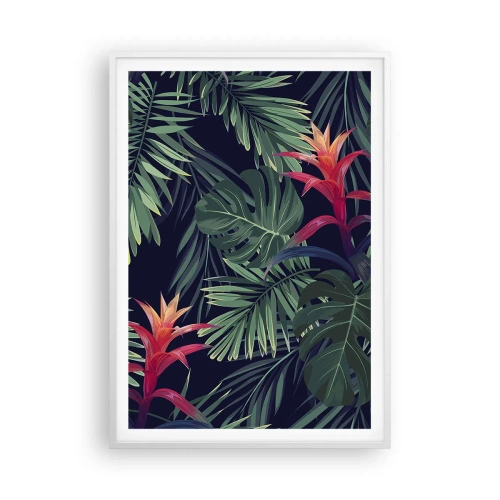 Pôster em moldura branca - Queimar em verde - 70x100 cm