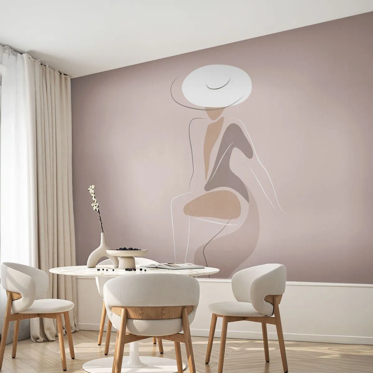 Papel de Parede Premium Sand - Ser uma dama - Gráficos, Mulher, Mulher de chapéu - 100x70 cm