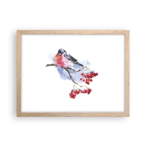 Pôster com moldura de carvalho claro - Inverno a cores - 40x30 cm