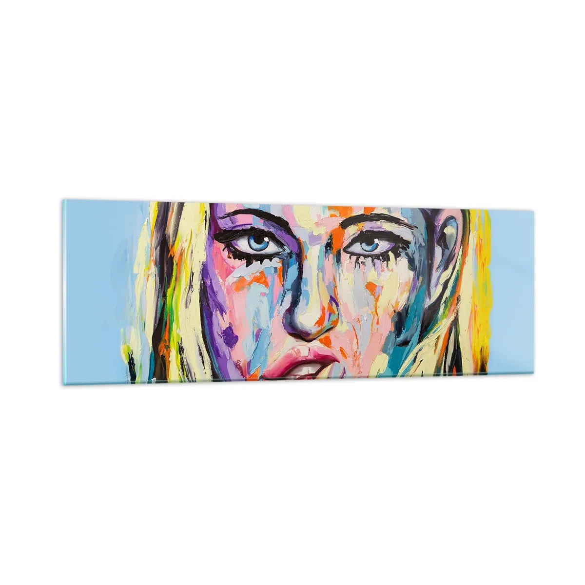 Quadro em vidro - Olhe-a diretamente nos olhos - 90x30 cm
