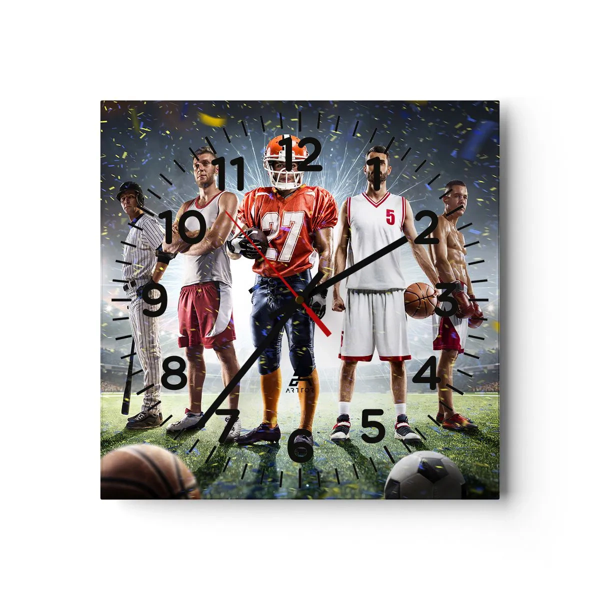 Relógio de parede - Relógio em vidro - Gladiadores dos campos - 30x30 cm