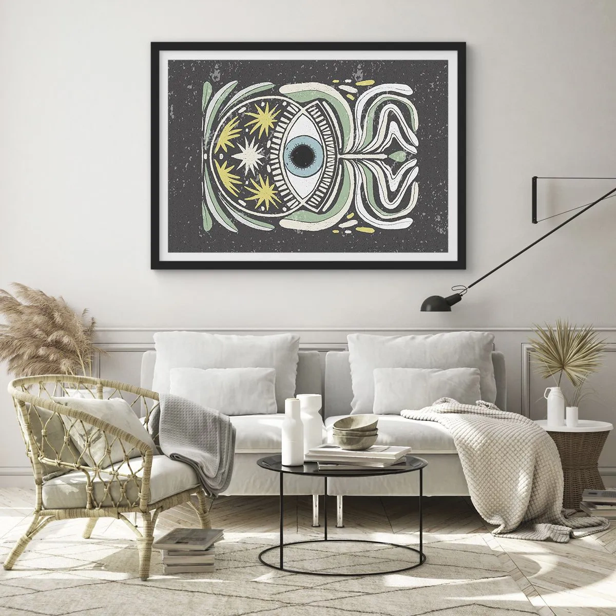 Pôster com moldura preta - Rituais tribais - 70x50 cm