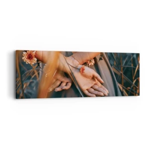 Quadro em tela - Ligada à natureza - 90x30 cm