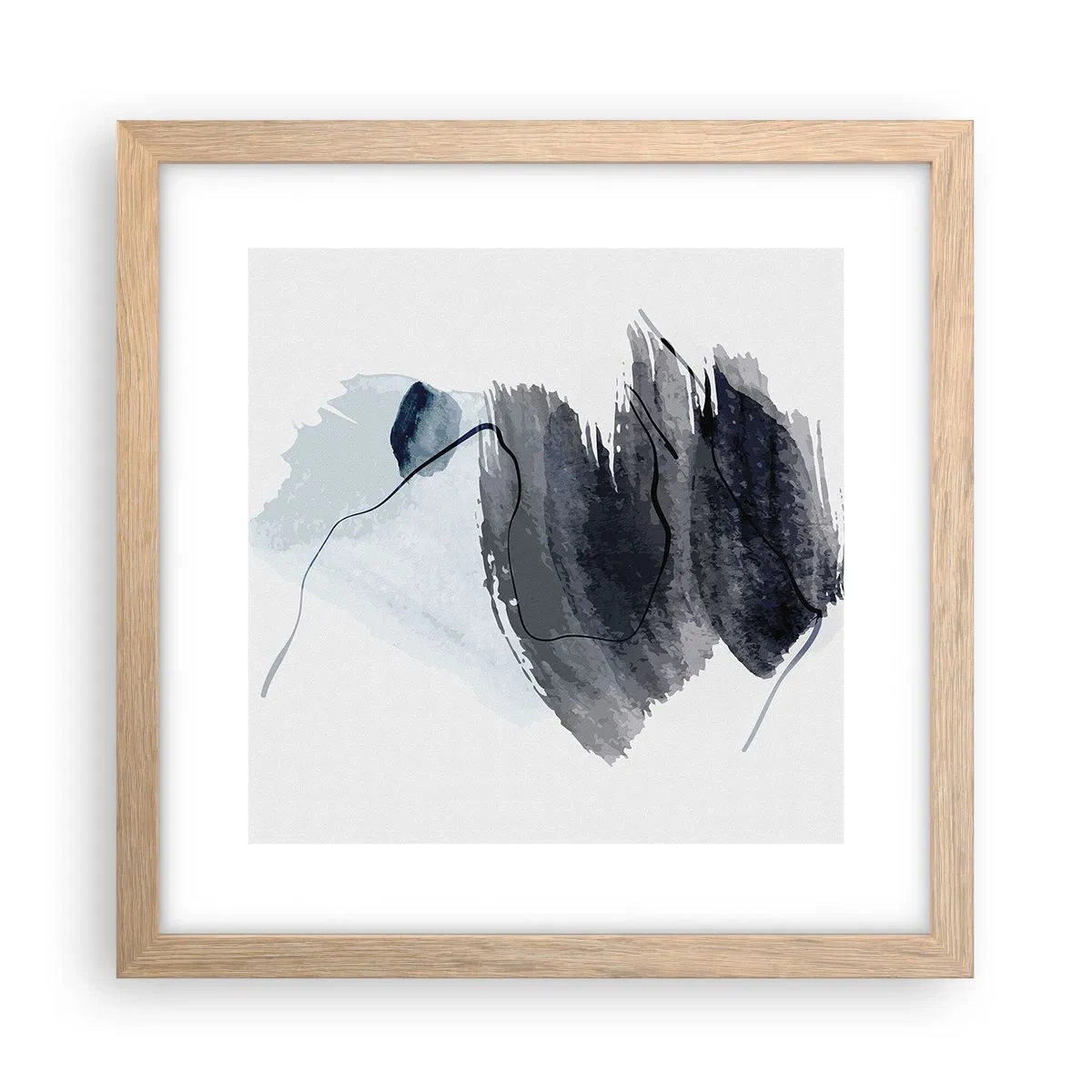Pôster com moldura de carvalho claro - Intensidade e movimento - 30x30 cm