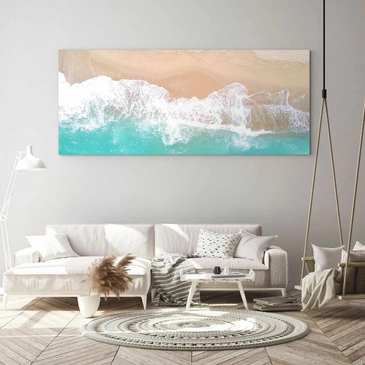 Quadro em vidro - Toque carinhoso - 100x40 cm