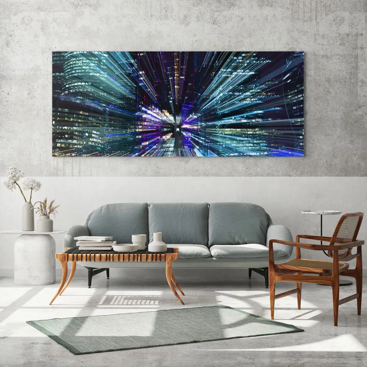 Quadro em vidro - Transição para o hiperespaço - 100x40 cm