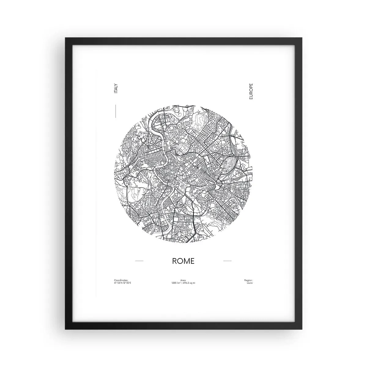 Pôster com moldura preta - Anatomia de Roma - 40x50 cm
