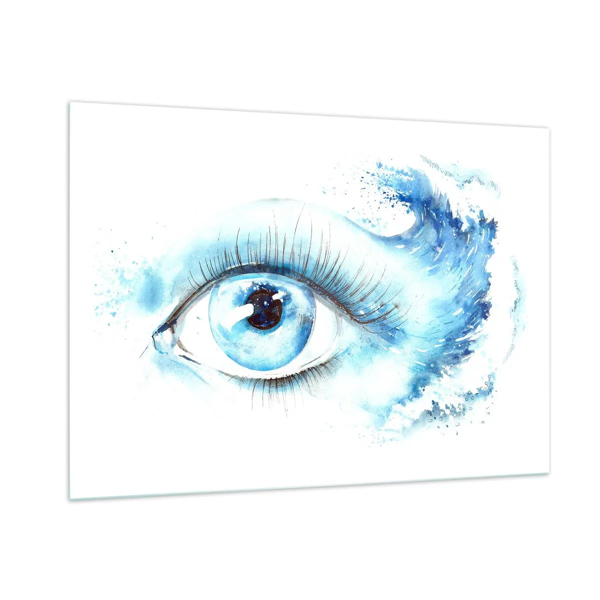 Quadro em vidro - Mergulho no olhar azul - 100x70 cm